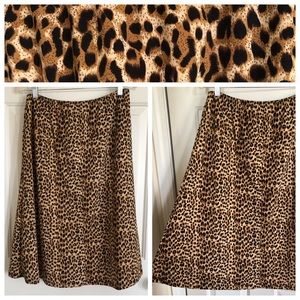 Leopard Print A-Line Skirt in Tan and Black